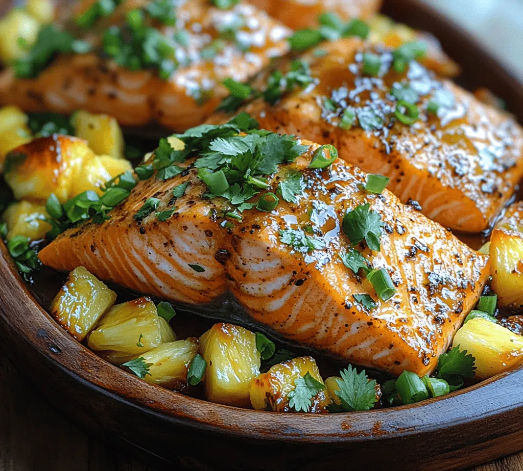 Imagine a dish that transports you to a sun-drenched beach with every bite—a vibrant combination of fresh salmon, juicy pineapple, and a symphony of tropical flavors. Introducing the Tropical Bliss Baked Pineapple Salmon, a culinary masterpiece that not only delights the palate but also brings a burst of nutrition to your dinner table. This dish is perfect for those seeking a healthy meal that doesn't compromise on taste.