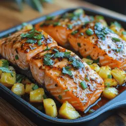 Imagine a dish that transports you to a sun-drenched beach with every bite—a vibrant combination of fresh salmon, juicy pineapple, and a symphony of tropical flavors. Introducing the Tropical Bliss Baked Pineapple Salmon, a culinary masterpiece that not only delights the palate but also brings a burst of nutrition to your dinner table. This dish is perfect for those seeking a healthy meal that doesn't compromise on taste.