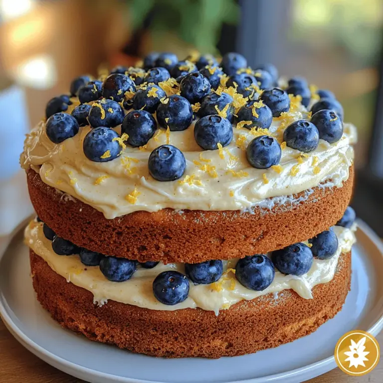 If you're searching for a dessert that perfectly balances sweetness and zest, look no further than the Blueberry Bliss Cake with Zesty Lemon Cream Cheese Frosting. This delightful cake not only boasts a vibrant color that can brighten any table but also delivers an explosion of flavors that will leave your taste buds dancing with joy. The combination of succulent blueberries and zesty lemon creates a refreshing treat, making it a perfect choice for celebrations, gatherings, or simply indulging yourself on a quiet afternoon.