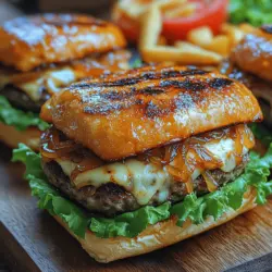 When crafting the perfect burger, the choice of ground beef is paramount. For our Caramelized Onion & Gouda Stuffed Burgers, an 80/20 blend of ground beef is recommended. This ratio, which consists of 80% lean meat and 20% fat, strikes the ideal balance between flavor and juiciness. The fat content is crucial as it not only enhances the taste but also keeps the burger moist during cooking. Leaner meat, while healthier, can result in a dry and less flavorful burger, which is why the 80/20 blend is often favored by chefs and home cooks alike.