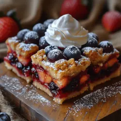 Dessert bars have become a beloved choice among baking enthusiasts and casual cooks alike, celebrated for their delightful flavors and easy-to-serve portions. These versatile treats can range from rich brownies to fruity crumbles, making them ideal for gatherings, picnics, or simply satisfying a sweet craving at home. One standout recipe that encapsulates the essence of summer is the Triple Berry Cobbler Bars. This delightful dessert combines the succulent flavors of fresh blueberries, strawberries, and raspberries, creating a mouthwatering treat that is not only easy to make but also a crowd-pleaser.