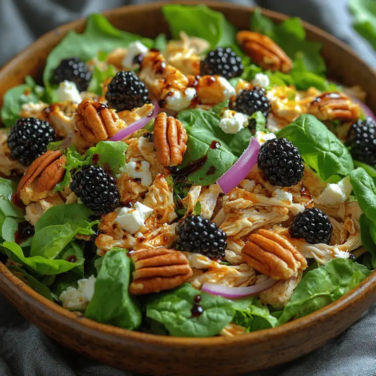 As the sun shines brighter and the days grow longer, there’s nothing quite like a refreshing salad to satisfy your cravings while keeping things light and healthy. Enter the Blackberry Bliss Chicken Salad, a delightful combination of flavors and textures that promises to make your meals feel special, whether you’re hosting a summer gathering, enjoying a picnic in the park, or prepping for the week ahead. This vibrant dish not only pleases the palate but also nourishes the body, making it an ideal choice for health-conscious individuals seeking a delicious meal.