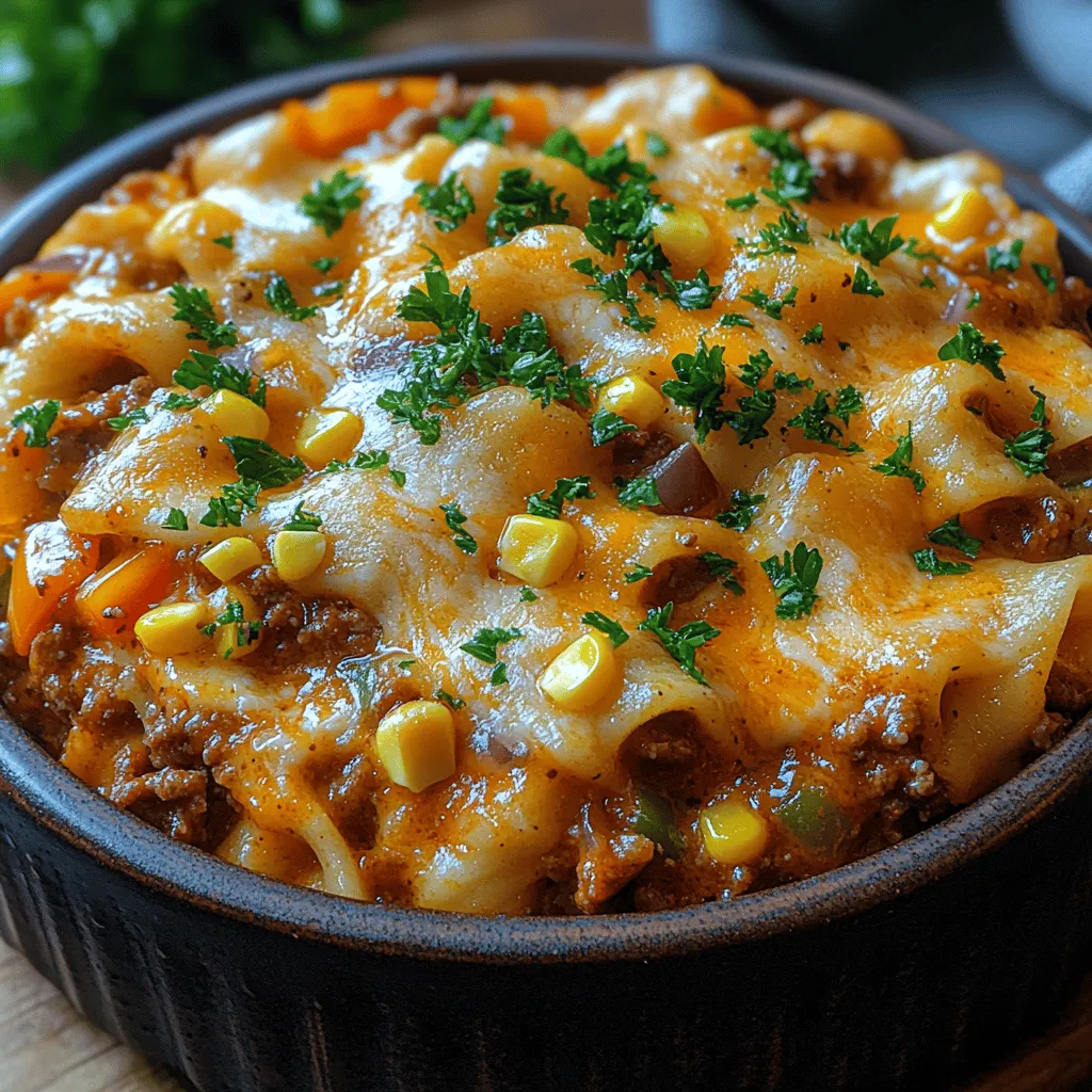 Sloppy Joe Casserole is a delightful twist on the classic Sloppy Joe sandwich, transforming the messy, flavorful filling into a hearty, baked dish that brings warmth and comfort to any dinner table. This casserole is a family favorite, offering a combination of robust flavors, satisfying textures, and the convenience of a one-dish meal. Perfect for busy weeknights or cozy gatherings, this dish not only pleases the palate but also simplifies meal prep, making it an ideal choice for families seeking a quick and easy dinner solution.