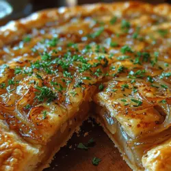 If you're seeking a dish that embodies sophistication and comfort in equal measure, look no further than the Caramelized Onion & Gruyère Tart. This savory tart is a culinary masterpiece, marrying the sweetness of slowly caramelized onions with the nutty, rich flavor of Gruyère cheese. Whether you're hosting a fancy brunch, preparing a delightful appetizer for guests, or simply indulging in a light dinner, this tart fits the bill perfectly. Its flaky puff pastry crust serves as the ideal vessel for the creamy filling, making each bite a harmonious blend of textures and flavors.