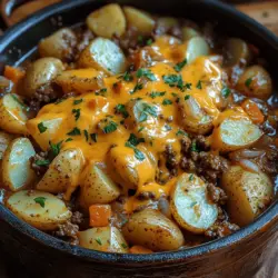 In today’s fast-paced world, finding a meal that is not only delicious but also easy to prepare is a challenge many home cooks face. Enter the Cheesy One Pot Beef and Potatoes, a dish that embodies comfort and convenience while satisfying the taste buds of both kids and adults alike. This recipe combines the savory flavors of tender ground beef, hearty potatoes, and gooey cheese into a delightful one-pot meal that is sure to become a family favorite.