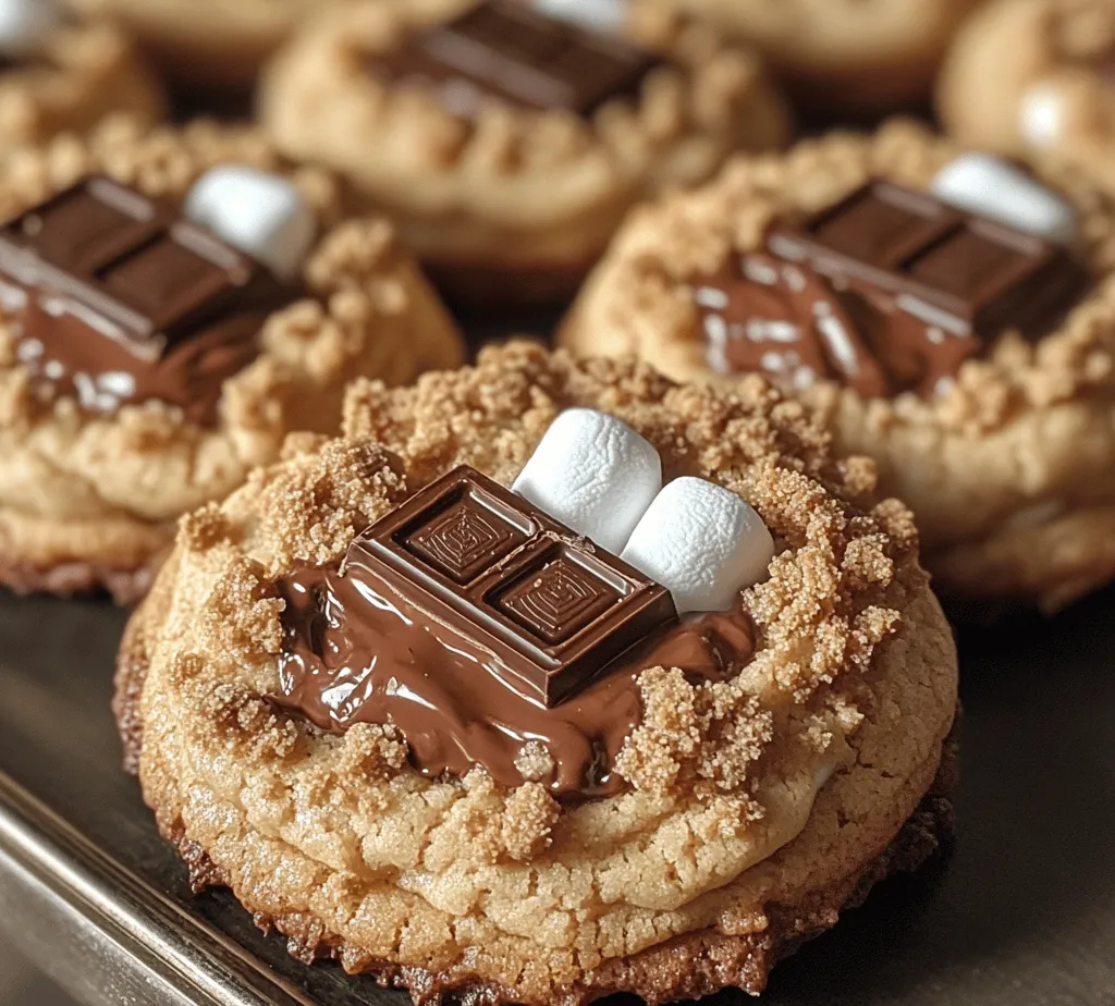 S'mores stuffed chocolate chip cookies are a delightful treat that brings together two beloved desserts into one irresistible package. The combination of gooey marshmallows, rich chocolate, and crunchy graham crackers all enveloped in a warm, chewy chocolate chip cookie creates an experience that is both nostalgic and indulgent. This recipe not only satisfies your sweet tooth but also evokes fond memories of summer nights spent around a campfire, where the classic s'mores originated.