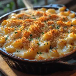 At the heart of every great mac and cheese is its pasta base, and for Southern Baked Mac and Cheese, elbow macaroni is the traditional choice. This small, tube-shaped pasta is perfect for capturing the creamy cheese sauce, ensuring every bite is filled with flavor. When selecting your elbow macaroni, look for high-quality brands that offer a good bite when cooked, as this will enhance the overall texture of the dish.