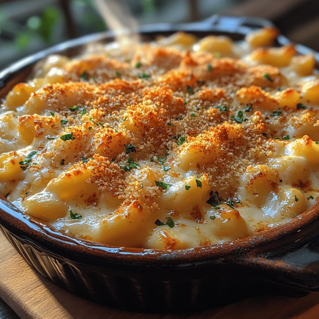 At the heart of every great mac and cheese is its pasta base, and for Southern Baked Mac and Cheese, elbow macaroni is the traditional choice. This small, tube-shaped pasta is perfect for capturing the creamy cheese sauce, ensuring every bite is filled with flavor. When selecting your elbow macaroni, look for high-quality brands that offer a good bite when cooked, as this will enhance the overall texture of the dish.