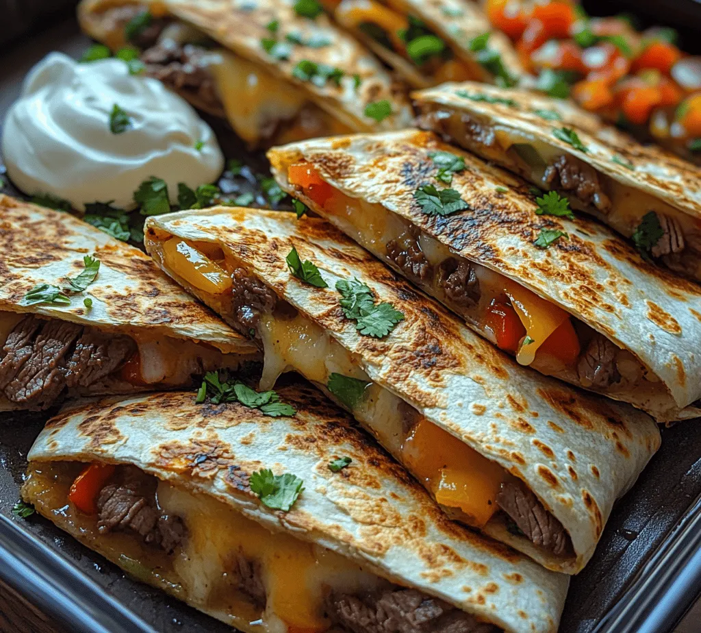The star of this recipe is undoubtedly the flank steak. Known for its rich flavor and tenderness when cooked properly, flank steak is an excellent choice for quesadillas. It has a robust beefy taste that pairs beautifully with the other ingredients. When preparing your flank steak, look for a piece that is bright red with minimal fat. This cut benefits from marinating, which enhances its flavor and tenderness.