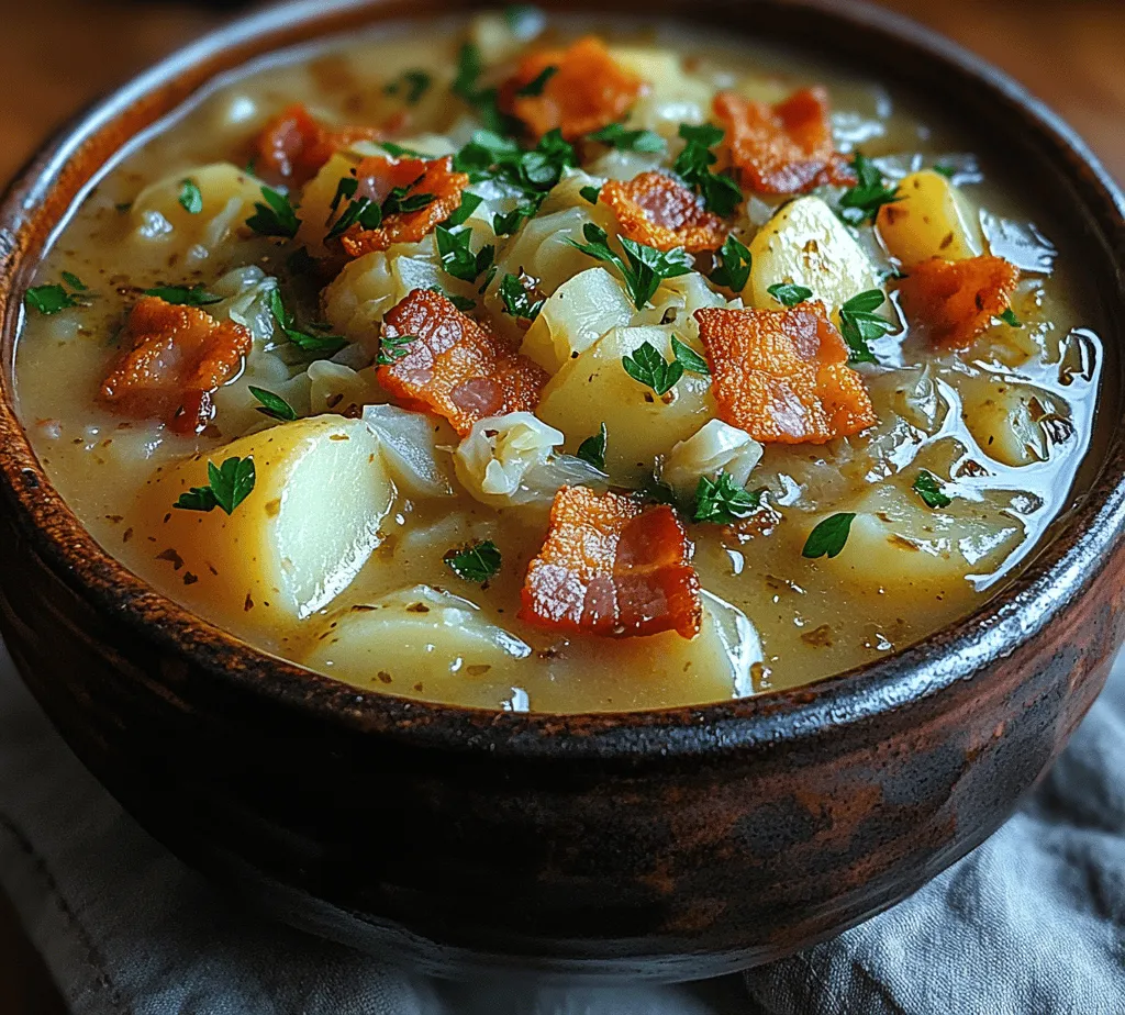 Irish bacon is a key ingredient that sets this soup apart from any ordinary bacon soup. Unlike the more commonly known American bacon, which comes from the belly of the pig, Irish bacon is typically made from the back of the pig. This cut is leaner and has a more subtle flavor, making it an ideal choice for soups where a rich yet balanced taste is desired.