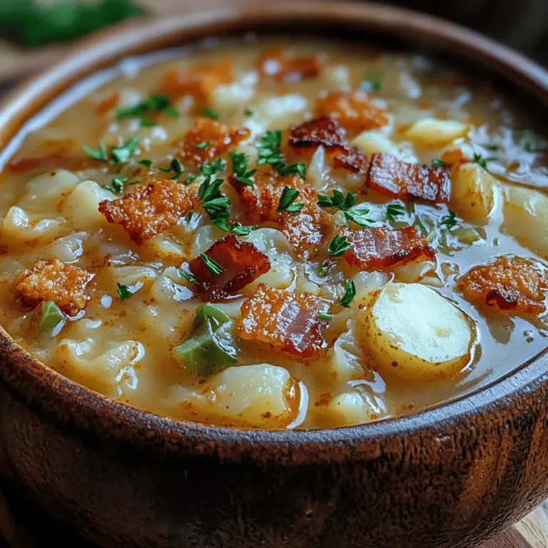 Irish bacon is a key ingredient that sets this soup apart from any ordinary bacon soup. Unlike the more commonly known American bacon, which comes from the belly of the pig, Irish bacon is typically made from the back of the pig. This cut is leaner and has a more subtle flavor, making it an ideal choice for soups where a rich yet balanced taste is desired.