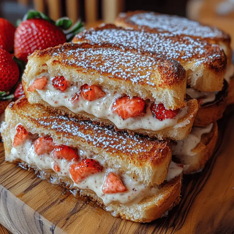 When it comes to indulgent desserts, few things are as delightful as a rich and creamy cheesecake. Now, imagine combining that classic flavor with the fun and nostalgia of a sandwich, and then frying it to golden perfection. This is exactly what you get with Fried Strawberry Cheesecake Sandwiches. This decadent treat offers a unique twist on traditional cheesecake, making it not only a feast for the taste buds but also a visual delight. Perfect for parties, brunches, or even a special weeknight dessert, these sandwiches are sure to impress anyone who takes a bite.