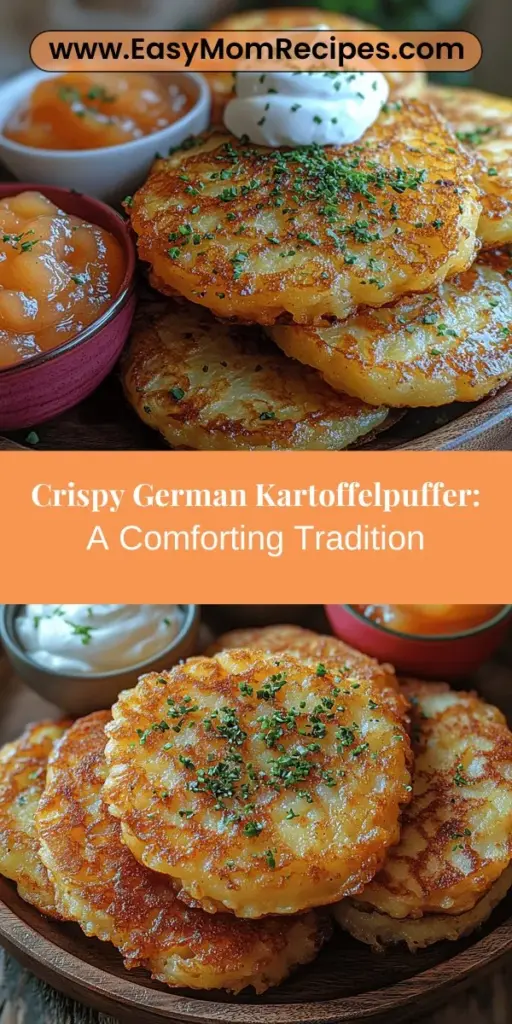 Discover the comfort of Crispy German Kartoffelpuffer, a traditional dish that has warmed hearts and homes for centuries. Made from grated russet potatoes and enhanced by onions, these delightful potato pancakes are perfect for any occasion. Serve them with applesauce or sour cream for a taste of authenticity. With a rich history dating back to the 16th century, Kartoffelpuffer brings family and friends together, making every meal memorable. Learn to craft this simple yet delicious recipe and elevate your cooking experience.