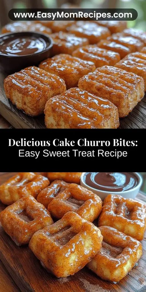 Discover the ultimate sweet treat with cake churro bites! These mouthwatering morsels combine the rich, moist texture of cake with the crispy, cinnamon-sugar coating of traditional churros. Perfect for any occasion, from birthday parties to cozy nights in, they offer a delightful bite-sized dessert that pleases everyone. With a simple recipe and optional chocolate dipping sauce, satisfy your sweet tooth easily. Your friends and family will love these irresistible treats!