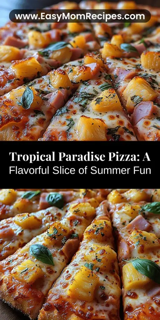 Transform your kitchen into a tropical getaway with Tropical Paradise Pizza! This delightful recipe features a crispy crust loaded with gooey mozzarella, savory ham, and sweet pineapple, all enhanced by a rich pizza sauce and fresh herbs. Perfect for gatherings or cozy dinners, it’s easy to customize with fresh ingredients and alternative toppings. Discover the joy of crafting your own masterpiece with our step-by-step guide and enjoy a burst of flavor with each slice!