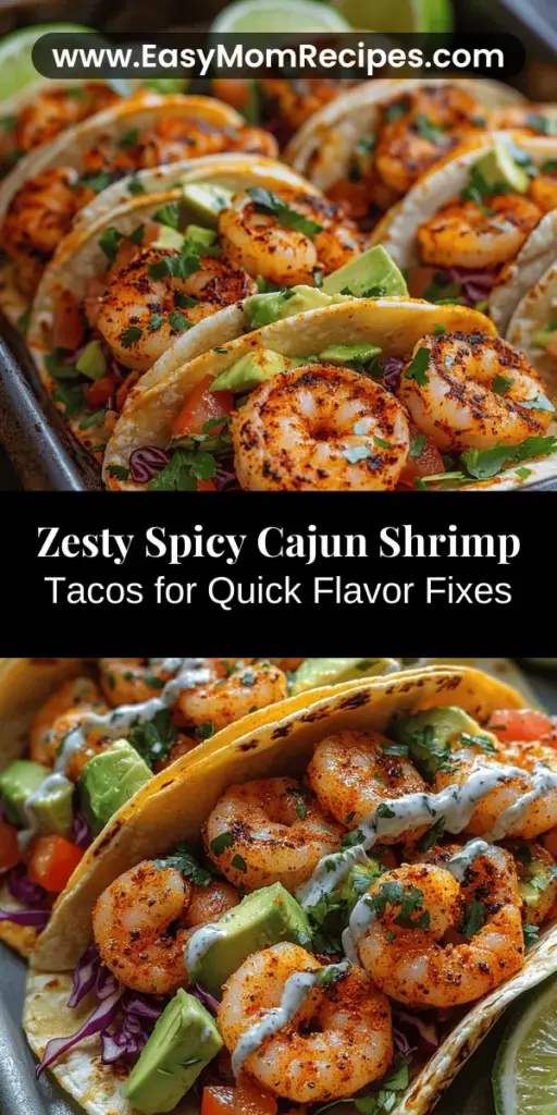 Discover the delicious world of Spicy Cajun Shrimp Tacos! This quick and flavorful recipe fuses succulent shrimp with bold Cajun spices, creating a delightful culinary experience. Perfect for any occasion, these tacos are not only easy to prepare but also a healthy source of protein. Customize your tacos with fresh toppings like avocado and cabbage, and enjoy a vibrant meal that showcases the richness of Cajun cuisine right in your kitchen. Get ready to impress your family and friends!
