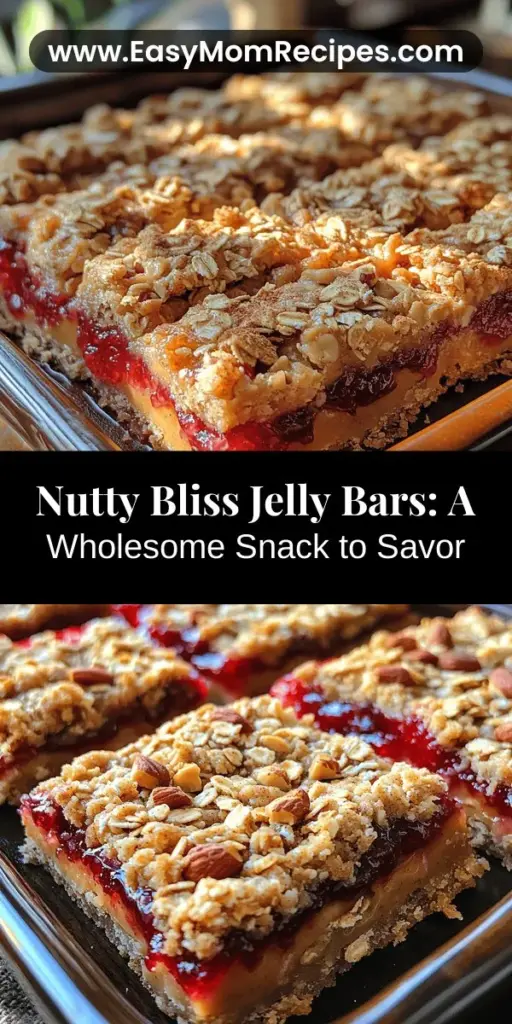 Discover the deliciousness of Nutty Bliss Jelly Bars, the perfect snack for families and health enthusiasts alike. Made with wholesome ingredients like rolled oats, peanut butter, and your favorite fruit jam, these bars deliver nutrition without sacrificing flavor. Easy to make and customizable, you can enjoy them as breakfast, a post-workout boost, or a sweet treat. Elevate your snacking game with this guilt-free indulgence that everyone will love!