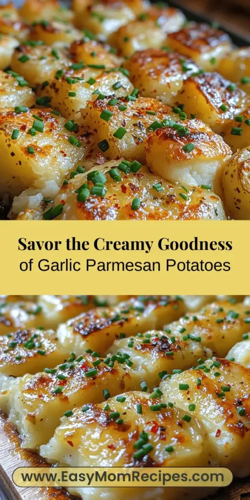 Discover the ultimate comfort food with this roasted garlic Parmesan smashed potatoes recipe! Featuring creamy Yukon Gold potatoes, sweet roasted garlic, and rich Parmesan cheese, these smashed potatoes are a delightful blend of flavors and textures. Perfect for weeknight dinners or special occasions, they pair beautifully with grilled meats, roasted veggies, or can even shine on their own. Elevate your meal and impress your guests with this easy-to-follow recipe that creates lasting culinary memories.