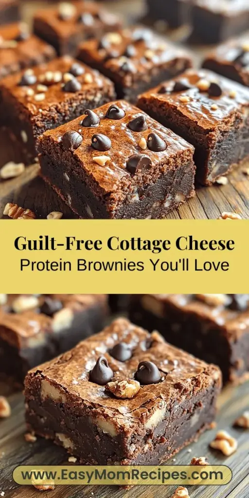 Discover the joy of baking with Cottage Cheese Protein Brownies, a deliciously healthy dessert that satisfies your sweet cravings without the guilt. These brownies are packed with protein from cottage cheese and can easily be customized with nut butters, natural sweeteners, and tasty add-ins like chocolate chips or nuts. Perfect for any occasion, they offer a rich and moist texture, making them a nutritious alternative to traditional brownies. Treat yourself to this indulgent yet wholesome snack!