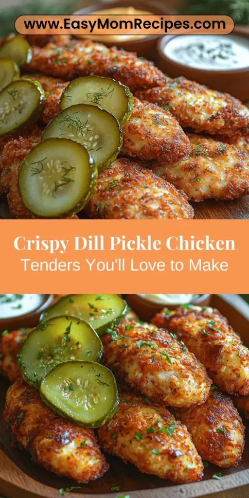 Looking to add a zing to your chicken tenders? Try this crispy dill pickle chicken tenders recipe! Infused with tangy dill pickle juice, these tenders boast a satisfying crunch and juicy inside that everyone will love. Perfect for a weeknight meal or party appetizer, these easy-to-make tenders are a delightful twist on a classic. Discover how marinating and the right breading techniques can elevate your dinner game while enjoying a taste sensation that's sure to impress!
