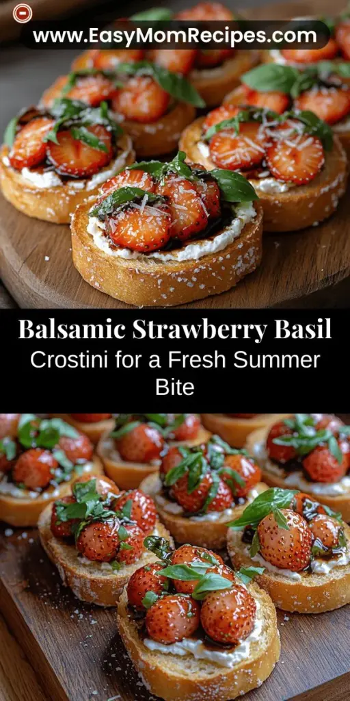 Discover the delightful flavors of Balsamic Strawberry Basil Crostini, a vibrant and refreshing appetizer perfect for any occasion. This recipe showcases ripe strawberries paired with tangy balsamic vinegar and fragrant fresh basil, creating a harmonious balance of taste. Ideal for summer gatherings or casual brunches, these crostinis are simple to prepare and visually appealing. Learn how to impress your guests or indulge in a gourmet treat at home with this elegant dish.