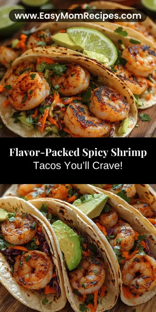 Discover the vibrant flavors of Spicy Shrimp Tacos with Crunchy Cabbage Slaw, a dish that brings the essence of Mexican cuisine to your table! This easy-to-make recipe highlights succulent shrimp marinated in aromatic spices, perfectly paired with a refreshing cabbage slaw. Whether for a weeknight dinner or a festive gathering, these tacos are quick to prepare and bursting with flavor. Elevate your meal with personalized toppings and enjoy a culinary experience that's both delicious and satisfying!