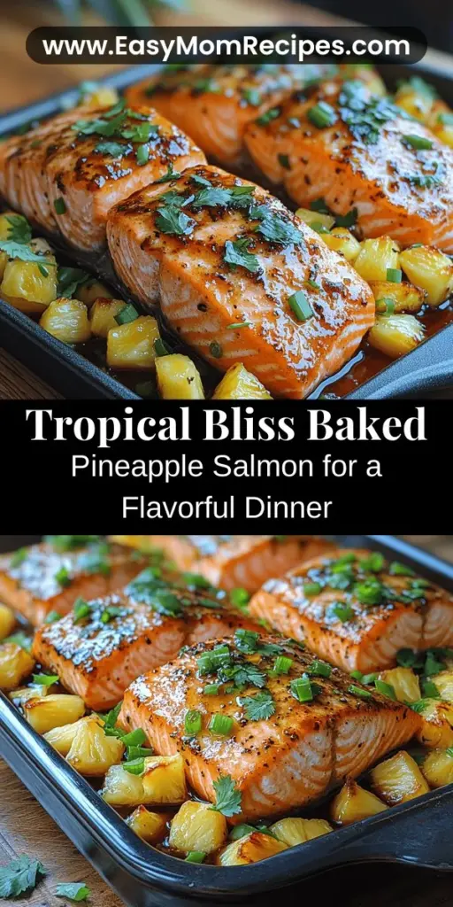 Bring a taste of the tropics to your dinner table with this Tropical Bliss Baked Pineapple Salmon recipe! This vibrant dish combines succulent salmon with sweet pineapple and a flavorful marinade, resulting in a meal that’s both nutritious and delicious. Perfect for family dinners or impressing guests, it’s easy to prepare and packed with omega-3s. Delight your taste buds with this harmonious blend of flavors that will leave everyone asking for more!