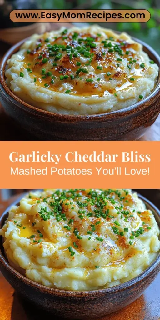 Discover a new twist on a classic favorite with Garlicky Cheddar Bliss Mashed Potatoes! This recipe takes the iconic comfort food to the next level by adding roasted garlic and sharp cheddar cheese, resulting in a creamy, rich side dish that's perfect for any occasion. Learn how to achieve the perfect texture with Yukon Gold potatoes, enhance flavors with roasted garlic, and enjoy tips for elevating this dish. Perfect for holidays or every day, it’s a taste experience you won't want to miss!