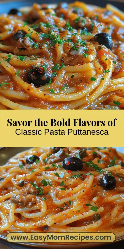 Explore the bold and vibrant flavors of Pasta Puttanesca, an Italian classic known for its simplicity and rich history. This flavorful dish combines garlic, anchovies, olives, capers, and tomatoes to create a delicious meal that’s quick to prepare and perfect for any weeknight dinner. With its unique taste and use of basic pantry staples, Pasta Puttanesca is sure to become a beloved favorite in your kitchen. Discover the joy of cooking this timeless recipe today!