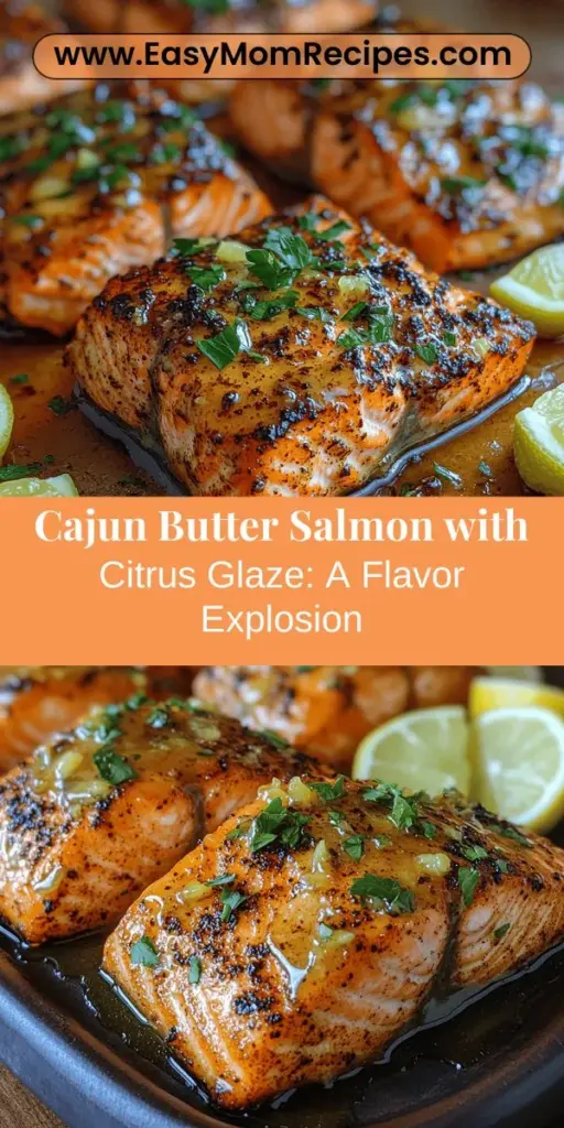 Discover the mouthwatering flavors of Blackened Cajun Butter Salmon with Zesty Citrus Glaze—a dish that brings the vibrant spirit of Cajun cuisine to your table. Enjoy the rich, buttery salmon, coated in a bold blend of Cajun spices, complemented by a refreshing citrus glaze. Perfect for any occasion, whether a casual dinner or a special gathering, this recipe is easy to follow and guarantees a delightful culinary experience. Elevate your seafood game today!