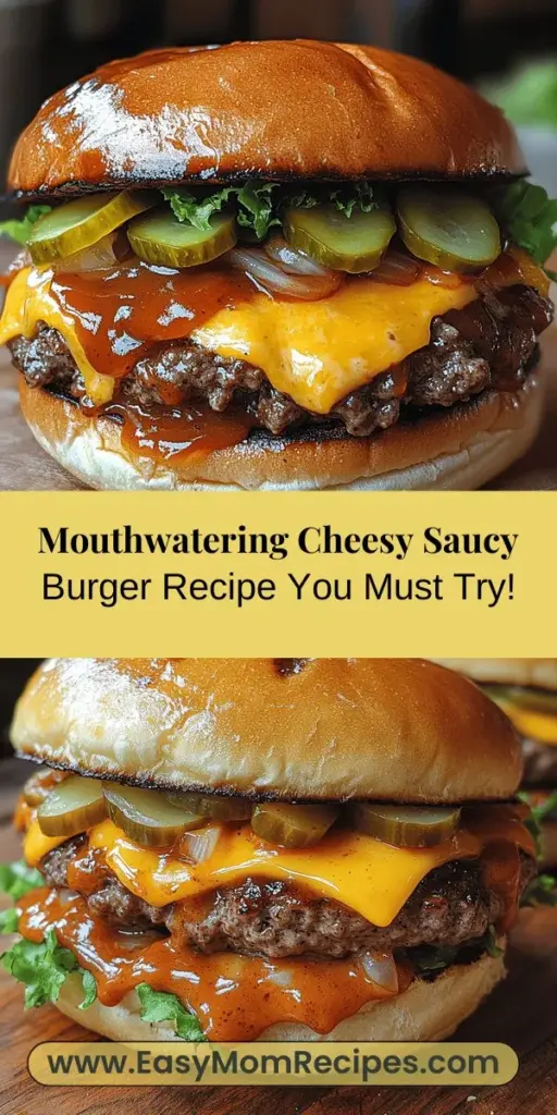 Indulge in the mouthwatering experience of Cheesy & Saucy Burger Bliss with this easy and flavorful recipe. Featuring high-quality ground beef, rich cheddar cheese, and a unique blend of sauces, this burger is perfect for any occasion, from backyard barbecues to cozy family dinners. The secret lies in the combination of ingredients, ensuring each bite bursts with flavor. Elevate your burger nights and impress your guests with this irresistible creation!