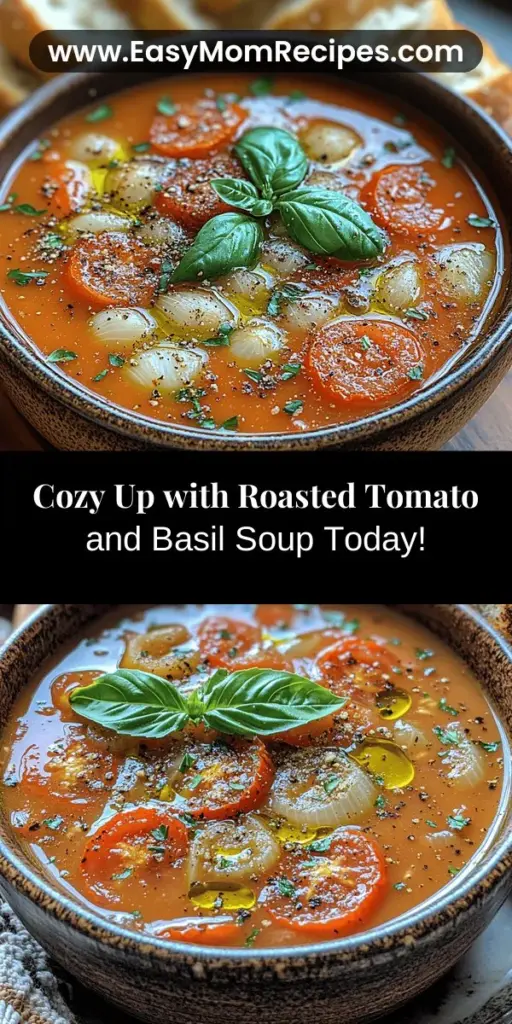 Indulge in the cozy comfort of roasted tomato and basil soup, a perfect blend of fresh ingredients that warms the body and soul. This delightful recipe highlights peak-season tomatoes and fragrant basil, enhancing their natural flavors through roasting. Simple yet packed with nutrients, it’s an experience that brings loved ones together. Enjoy it solo or serve it with crusty bread for a heartwarming meal. Discover the joy of cooking and nourish your family with this irresistible soup.