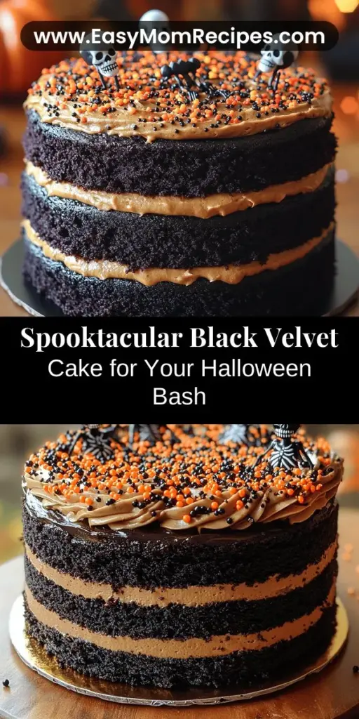 Get ready to impress your guests this Halloween with a Spooktacular Black Velvet Halloween Cake! This visually stunning dessert features a rich black hue and a decadent flavor that combines rich cocoa with creamy frosting. Perfect for parties or cozy movie nights, this cake will steal the show. Follow easy step-by-step instructions to create the moist, tender cake and crown it with delightful cream cheese frosting. Pack in festive decorations and make your Halloween unforgettable!