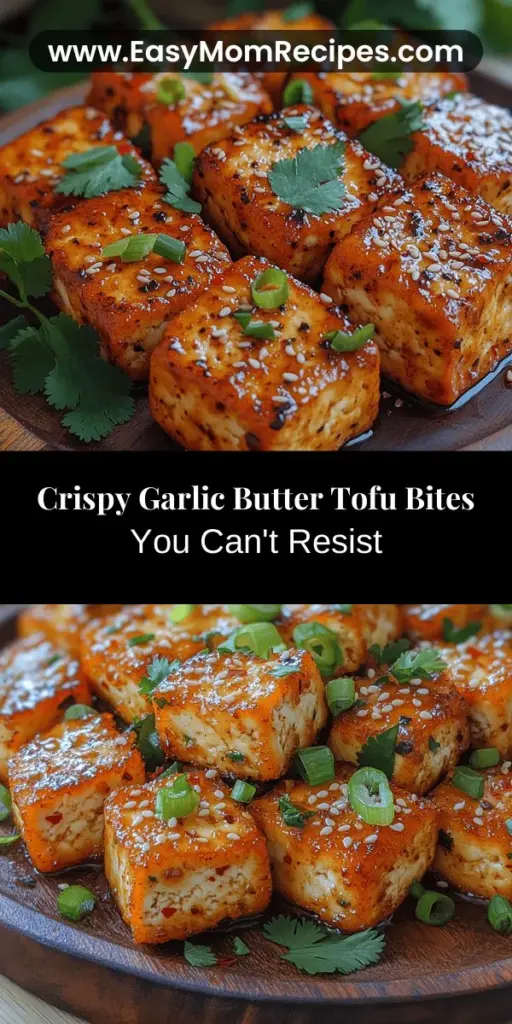 Discover the irresistible Crispy Garlic Butter Tofu Bites, a perfect plant-based dish that delights both vegans and non-vegans. This recipe transforms tofu into a crispy, flavorful treat perfect as an appetizer or main course. With a rich garlic butter sauce, this dish showcases tofu's versatility and easy preparation, making it a must-try for anyone looking to elevate their plant-based cooking. Enjoy a delicious, nutritious meal that is sure to wow your family and friends!