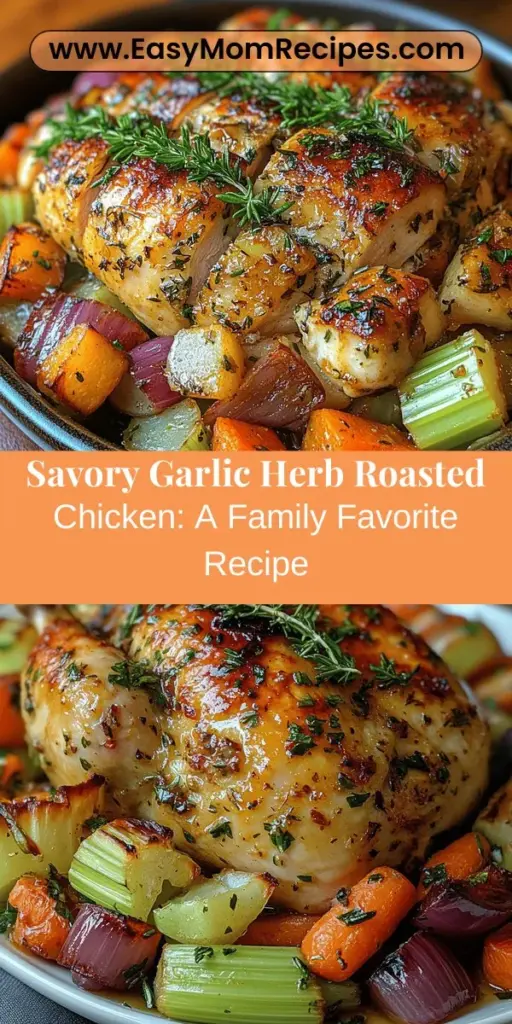 Discover the irresistible charm of Savory Garlic Herb Roasted Chicken, a classic comfort food that transforms any meal into a festive event. With fresh herbs, garlic, and lemon, this recipe guarantees a mouthwatering experience for family gatherings or cozy dinners. Learn step-by-step techniques for preparing, marinating, and roasting your chicken to perfection, along with tips for beautiful presentation and delicious pairings. Elevate your cooking game with this delightful dish that’s sure to impress everyone at your table.