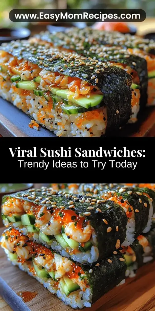 Discover the delicious trend of sushi sandwiches, where traditional sushi meets the convenience of a handheld meal! This innovative dish is capturing the hearts of food lovers everywhere with its vibrant flavors and customizable ingredients. From fresh vegetables and various proteins to the perfect sushi rice, the possibilities are endless. Whether you're hosting a picnic or enjoying a quick lunch at home, learn how to create stunning sushi sandwiches that wow both visually and taste-wise. Dive into this culinary adventure and elevate your home cooking!