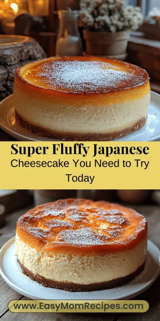 Discover the undeniable charm of Super Fluffy Japanese Cheesecake with this easy-to-follow recipe. Known for its light, airy texture and subtle sweetness, this unique dessert combines the richness of cream cheese with a soufflé-like fluffiness. Perfect for any occasion, our guide walks you through the ingredients, techniques, and tips to create a beautifully fluffy cheesecake that melts in your mouth. Whether you're a novice or an experienced baker, you'll impress everyone with this delightful treat.