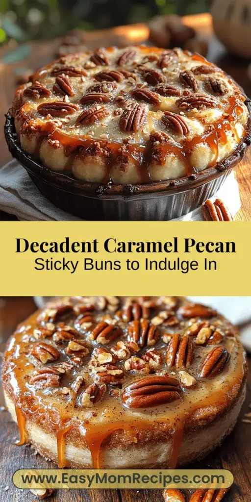 Indulge in the ultimate comfort dessert with this caramel pecan sticky buns recipe! Fluffy rolls are filled with a rich mixture of brown sugar, cinnamon, and crunchy pecans, all drenched in a luscious caramel sauce. Perfect for brunch or special occasions, these sticky buns are sure to impress family and friends. Follow our step-by-step guide to create this delightful treat, bringing warmth and sweetness to your kitchen. Enjoy the process and savor every gooey bite!