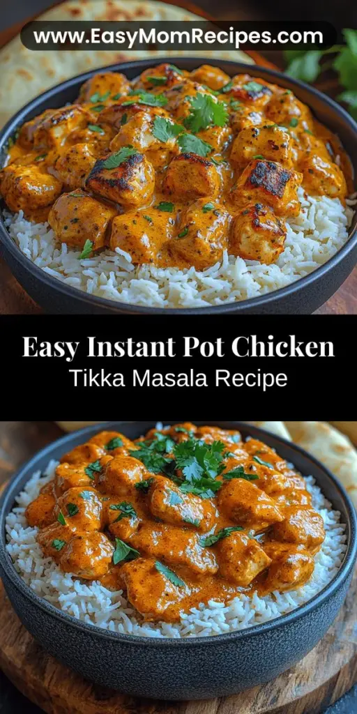 Discover the joy of making Chicken Tikka Masala in your Instant Pot with this easy recipe! This beloved Indian dish features tender, marinated chicken cooked in a rich, creamy tomato sauce filled with aromatic spices. The Instant Pot simplifies the cooking process, allowing flavors to meld perfectly while saving time. Perfect for busy weeknights or special occasions, this dish will impress your family and friends. Dive into a culinary adventure and savor a comforting meal that showcases the vibrant essence of Indian cuisine!