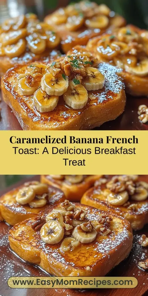 Indulge in a delightful breakfast with Caramelized Banana French Toast, a luxurious treat that’s perfect for brunch gatherings or a special morning surprise. This recipe features fluffy brioche soaked in a rich custard, topped with warm, sweet caramelized bananas that create an irresistible aroma. Experience the comforting blend of flavors and textures, and impress your guests with this visually stunning dish. Perfect for family breakfasts or entertaining friends, it's a must-try for any food enthusiast.
