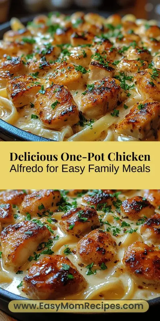 Experience the ultimate comfort food with this Creamy One-Pot Chicken Alfredo recipe! Perfect for busy weeknights, this dish combines tender chicken, fettuccine pasta, and a rich, creamy sauce all cooked in one pot for easy cleanup. Dive into the flavors of garlic, Italian herbs, and Parmesan cheese, creating a restaurant-quality meal your family will adore. Quick, simple, and utterly delicious, this recipe is sure to be a favorite at your dinner table!