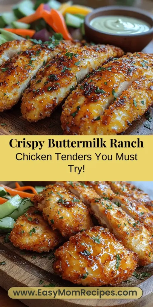 Discover the ultimate comfort food with crispy buttermilk ranch chicken tenders! This delightful recipe combines tender marinated chicken with a crunchy, flavorful coating, perfect for family dinners or gatherings. The secret? A savory blend of ranch seasoning and buttermilk, ensuring each bite is juicy and satisfying. Learn the easy step-by-step process to create these mouthwatering tenders, from marinating to frying, and impress your loved ones with every crispy, golden piece. Enjoy this healthier twist on a classic favorite!