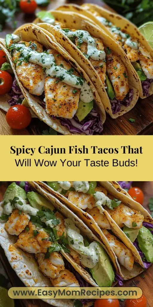 Dive into the vibrant flavors of Spicy Cajun Fish Tacos with Zesty Lime Sauce! This delicious recipe combines the bold spices of Cajun cooking with fresh Mexican ingredients, perfect for any occasion. Using lean white fish, these tacos are not only tasty but also healthy. Enjoy the satisfying crunch of fresh toppings like cabbage and avocado, all brought together by a creamy lime sauce. Impress your guests or enjoy a quick weeknight dinner with this delightful dish!