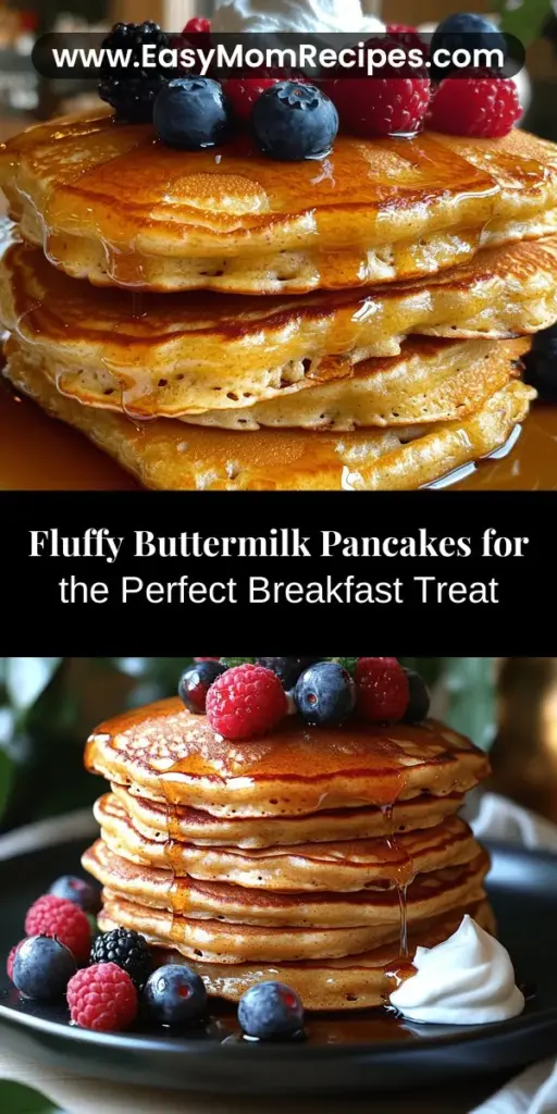 Indulge in the ultimate breakfast treat with Fluffy Buttermilk Bliss Pancakes! This recipe highlights the use of buttermilk, which creates a light and airy texture that makes every bite heavenly. Perfect for any occasion, these pancakes can be customized with your favorite toppings like fresh berries, chocolate chips, or a drizzle of maple syrup. Gather your ingredients and follow the simple step-by-step instructions to enjoy a warm, delicious stack that brings family and friends together around the breakfast table. Happy cooking!