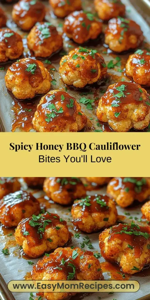 Discover the ultimate guilt-free snack with Spicy Honey BBQ Cauliflower Bites! These delicious bites are perfect for any occasion, from game days to cozy nights in. Packed with flavor, they offer a crispy texture with a spicy kick balanced by sweet BBQ sauce. Gluten-free and easily customizable for vegan diets, this recipe makes it easy to enjoy a healthier alternative to traditional appetizers. Whether for a crowd or just for yourself, these bites are sure to impress!