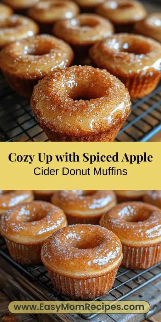 Experience the warmth of autumn with Spiced Apple Cider Donut Muffins, a delightful twist on the classic apple cider donut. These fluffy muffins are infused with rich spices and fresh apple cider, making them perfect for breakfast, snacks, or festive gatherings. Quick and easy to make, they bring the nostalgic flavors of fall into your kitchen. Enjoy the comfort of home-baked treats while creating cherished moments with family and friends this season.