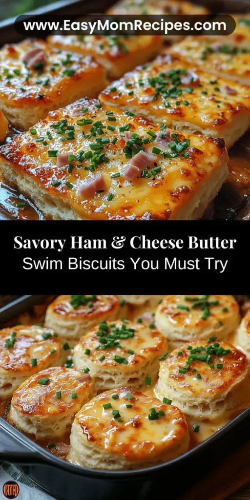 Discover the delicious world of Ham & Cheese Butter Swim Biscuits, a savory delight that will elevate any meal! Perfect for breakfast, brunch, or as a side dish, these easy-to-make biscuits are packed with sharp cheddar and hearty ham, swimming in butter for an irresistibly flaky texture. With simple ingredients and straightforward steps, even novice bakers can create this comforting treat. Treat yourself and your loved ones to warm, buttery goodness that's sure to impress!