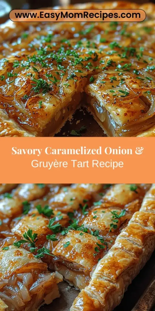 Discover the perfect balance of sophistication and comfort with this Caramelized Onion & Gruyère Tart. This savory delight features a flaky puff pastry crust filled with sweet, slowly caramelized onions and creamy Gruyère cheese, creating a rich and satisfying dish. Ideal for brunches, appetizers, or light dinners, this tart is not only delicious but also versatile. Follow our step-by-step guide to impress your friends and family with this culinary masterpiece. Enjoy it warm or at room temperature, paired with a crisp salad or a glass of wine for a truly delightful dining experience.