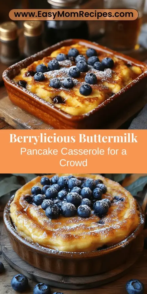 Start your mornings on a delicious note with this Berrylicious Buttermilk Pancake Casserole recipe! This easy-to-make breakfast dish combines the comfort of pancakes with the vibrant flavors of fresh or frozen berries, making it perfect for busy mornings or leisurely brunches. With a fluffy texture, rich buttermilk, and a sweet twist, this casserole serves a crowd effortlessly, allowing you to enjoy time with family and friends. Customize with your favorite fruits for a delightful culinary treat.