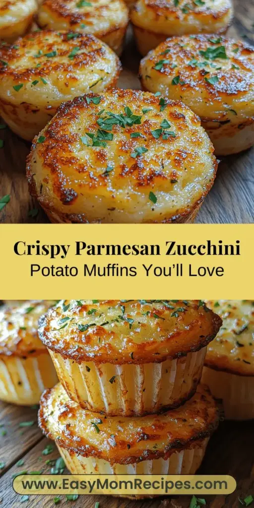 Discover the deliciousness of Crispy Parmesan Zucchini Potato Muffins, the perfect healthy snack for all ages! These muffins combine grated zucchini and potatoes with savory Parmesan cheese, creating a crispy exterior and a moist, flavorful interior. Easy to make and versatile, they can be served warm or cold, making them ideal for any occasion. Packed with nutrients and bursting with taste, these muffins will quickly become a favorite in your kitchen! Try the recipe today and enjoy a wholesome treat everyone will love.
